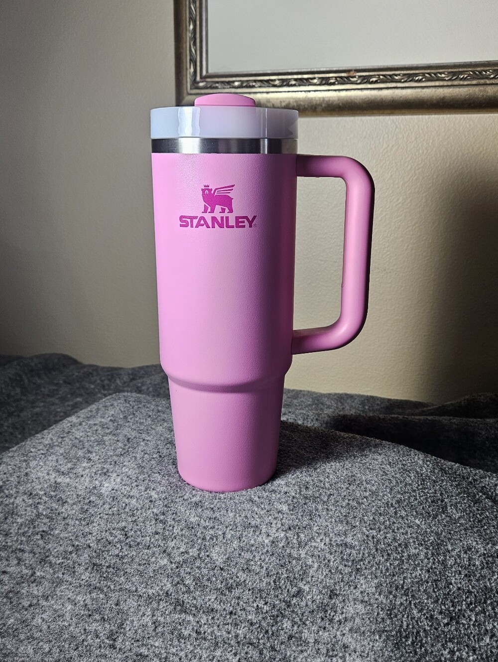 Stanley Pink Insulated Mug with Handle and Lid